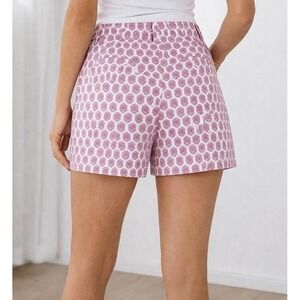 Ann Taylor-Signature, Y2K, Pink, Boho, Mid-Rise, Tailored, Chino, Short. Sz-8